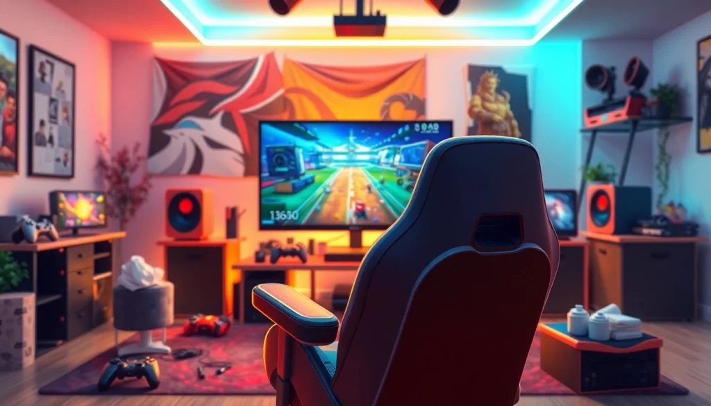 오징어tv를 통한 활기찬 게임 환경에서 게임 세트를 즐기는 모습.