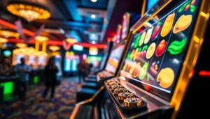 Menangkan slot online dengan mesin slot yang berkilau dan suasana kasino yang ramai.