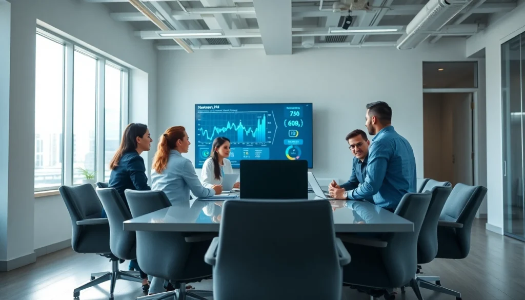 Provide IT Support for Businesses with a diverse team collaborating in a modern office setting.