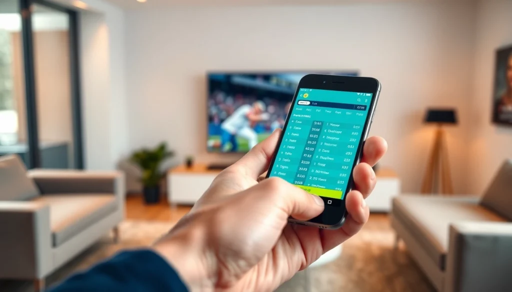 Explore the best sports betting sites India with an engaging smartphone interface showcasing live odds.