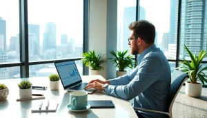 Discover the best smm panel through data-driven marketing strategies in a vibrant office.