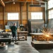 Experience custom steel fabrication with skilled artisans in a vibrant workshop.