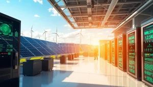 Free cloud mining facility showcasing renewable energy and advanced technology.