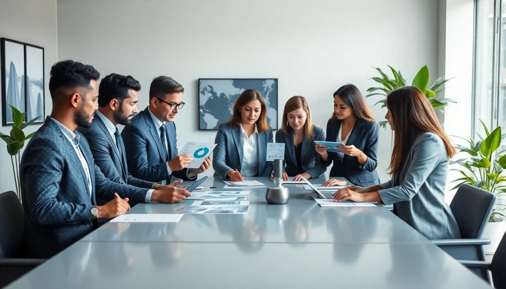 Scopri di più sui servizi in un ufficio aziendale professionale con professionisti di diverse aree che collaborano.