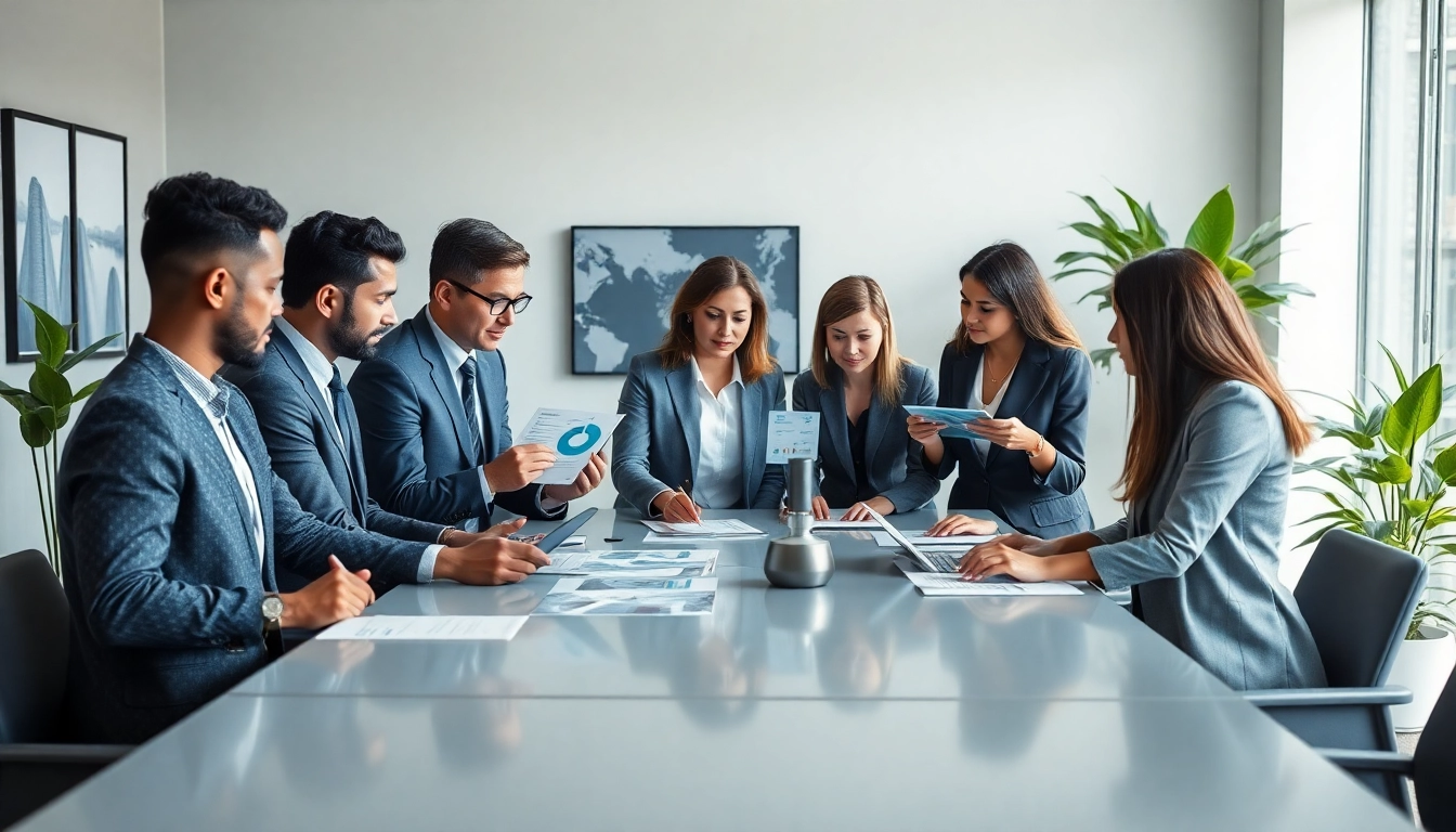 Scopri di più sui servizi in un ufficio aziendale professionale con professionisti di diverse aree che collaborano.