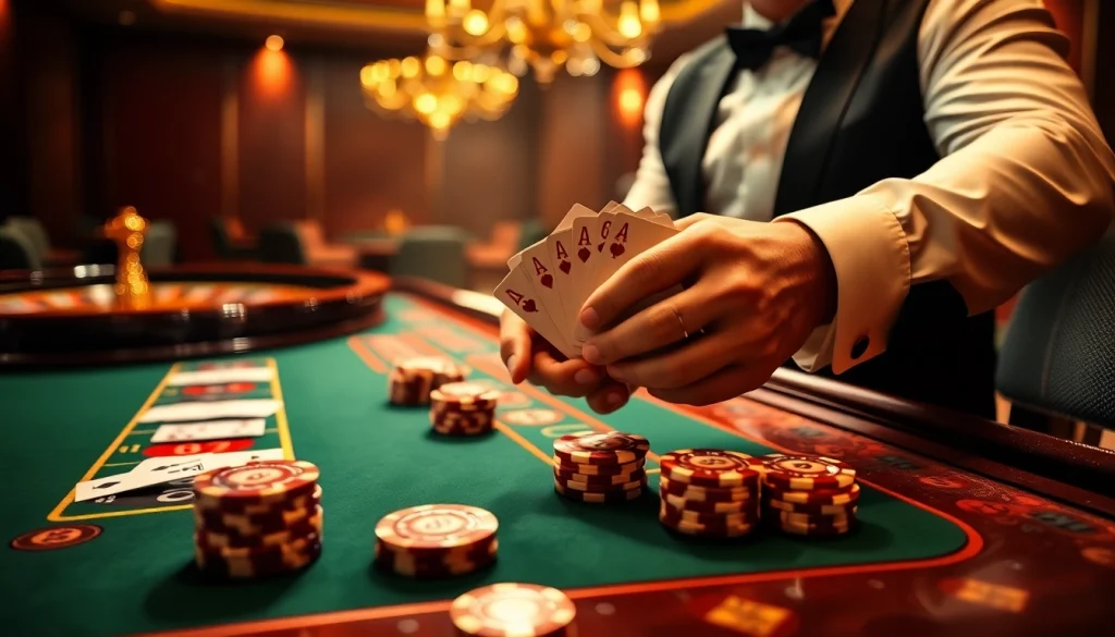 High-stakes poker at a Go8 casino table, featuring elegant players and rich ambiance.