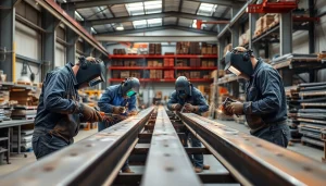 Creating custom steel fabrication components in a vibrant workshop environment.