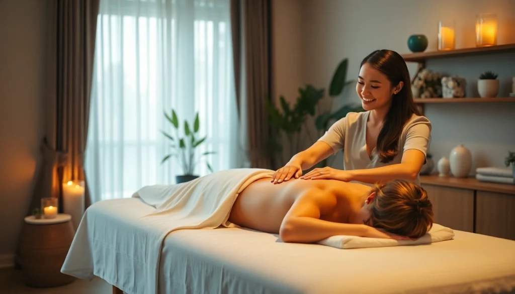 출장마사지 service with a skilled therapist providing a relaxing massage in a serene home setting.