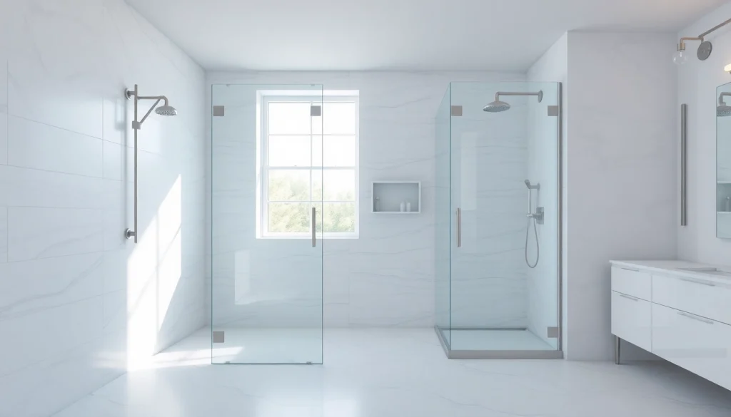 Showcase of sunney shower doors that enhance modern bathroom elegance with sleek glass design.