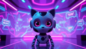 Engaging scene of a free NSFW AI chatbot with a modern interface, vibrant colors, and inviting design.