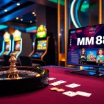Immerse in the excitement of gambling at https://mm88.today/ with a vibrant casino atmosphere filled with poker tables and slot machines.