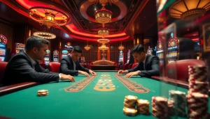 Players enjoying a high-stakes poker game at 388bet casino, immersed in excitement.