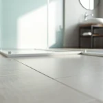 Install a beautiful shower base in a modern bathroom with sleek design elements.