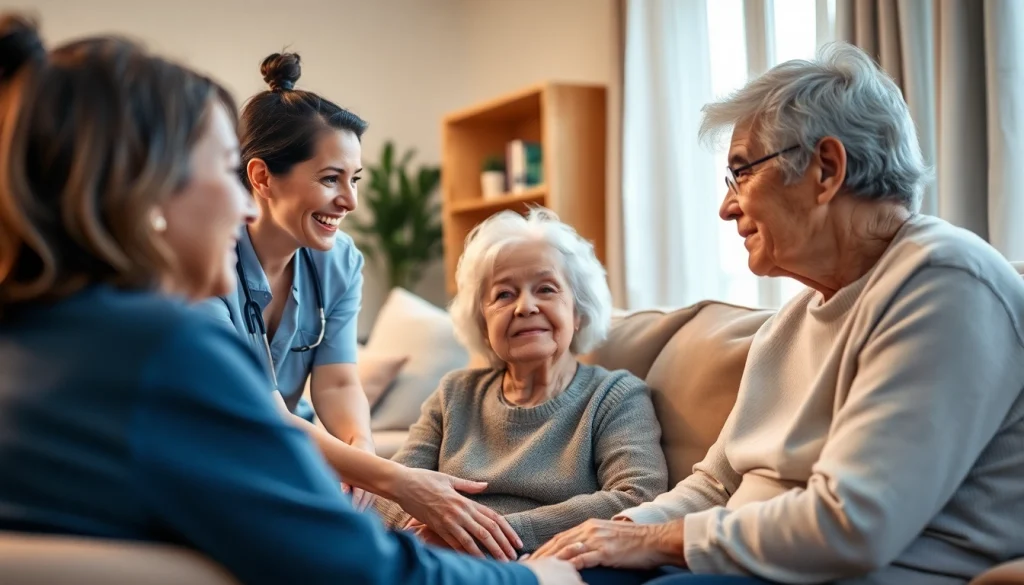 Senior caregivers austin tx assisting elderly individuals in a cozy home setting.