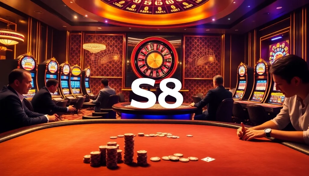 Experience thrilling gambling adventures at S8 casino with vibrant tables and exciting games.