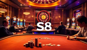 Experience thrilling gambling adventures at S8 casino with vibrant tables and exciting games.
