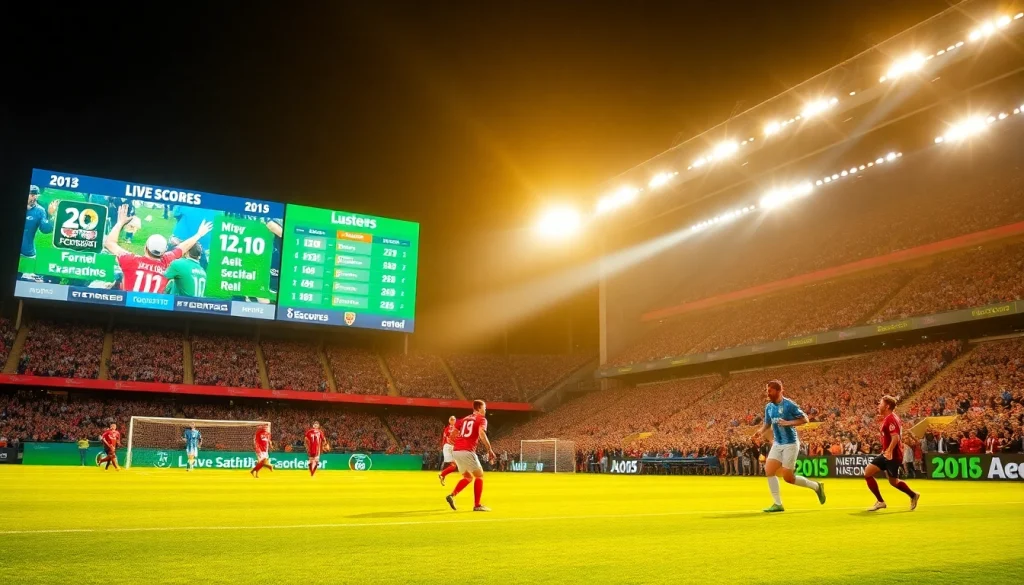 View of vibrant soccer match highlighting live scores and stats, showcasing ผลบอลสด ภาษาไทย thscore in action.