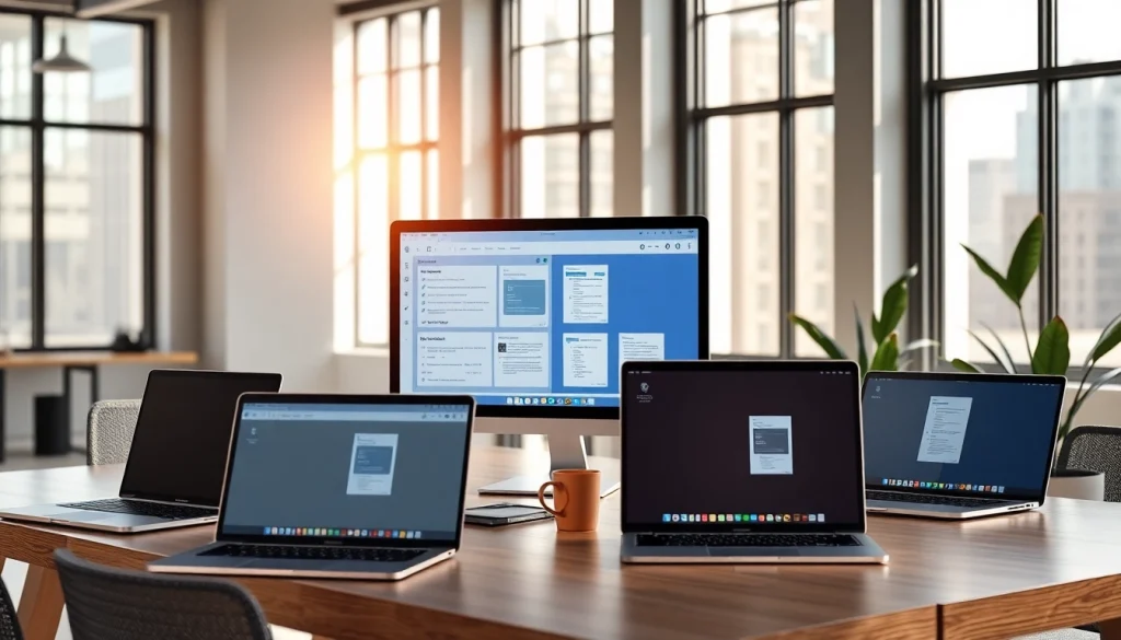 在现代办公环境中展示协作工具的WPS官网界面。