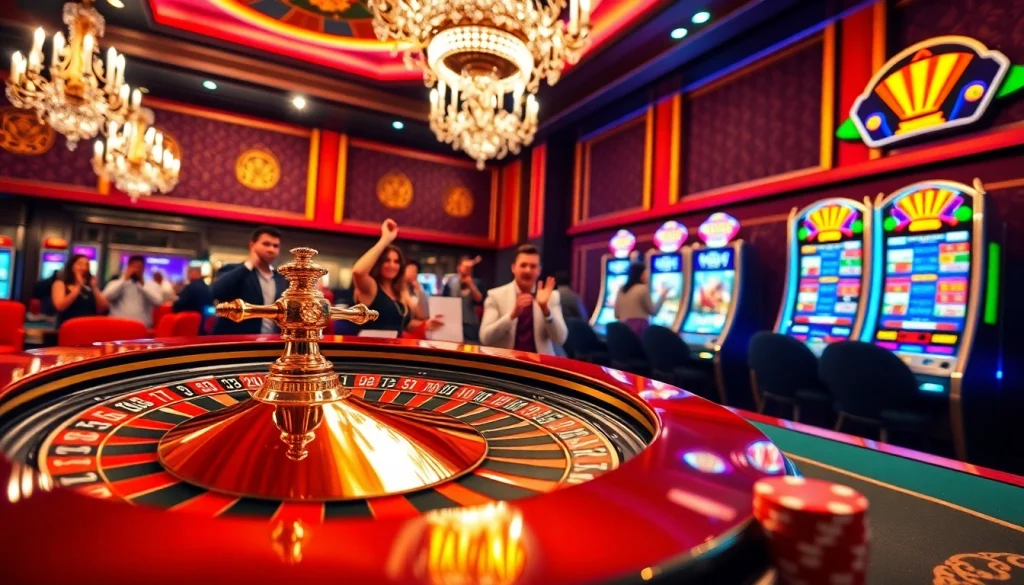 Engaging gamblers playing at a lively casino table connected to https://gg88.my/ with vibrant cards and chips.