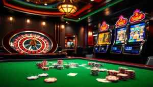 Engaged players reveling in the excitement of rik vip amid a lavish casino atmosphere.