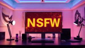 AI nsfw creative workspace with immersive text-to-image generation interface display.