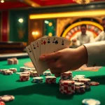 Découvrez l'excitation du 'casino en ligne france' avec des jetons de poker vibrants et un jeu à enjeux élevés.