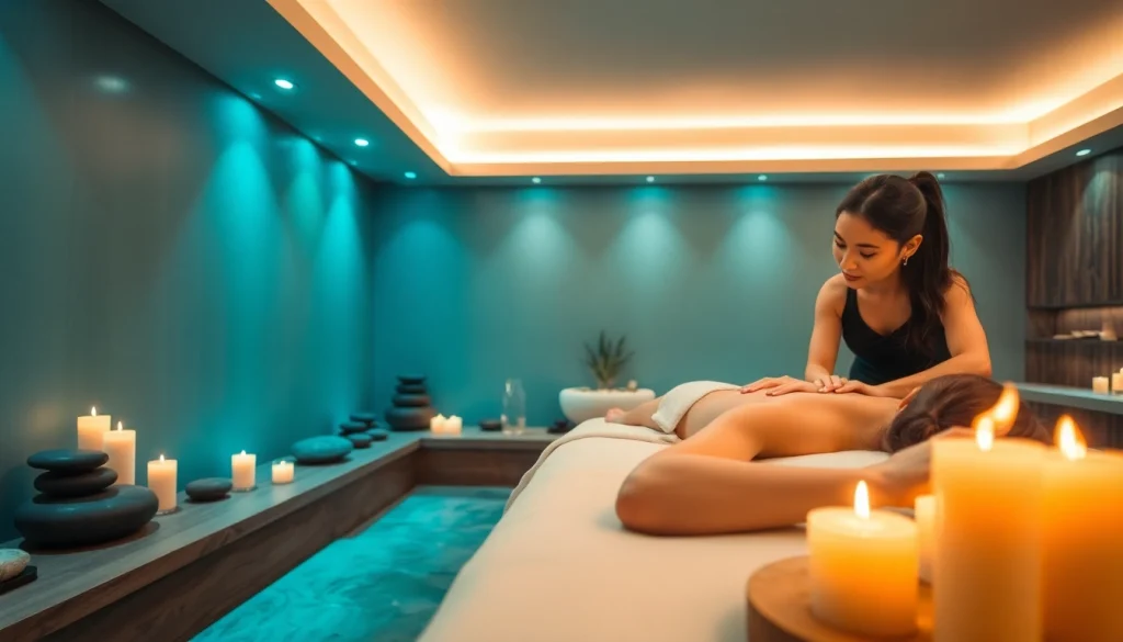 편안한 스파 환경에서 회복하는 마사지 경험.