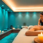 편안한 스파 환경에서 회복하는 마사지 경험.