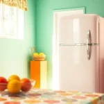 Retro Appliance in a pastel kitchen, showcasing vintage charm and nostalgia.