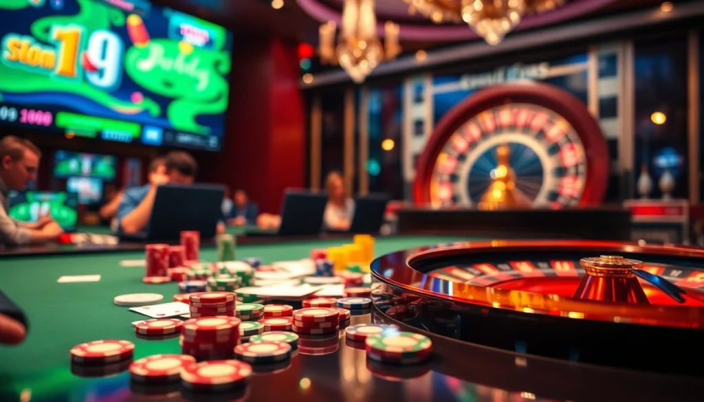 Des joueurs engagés profitent d'une expérience de jeu dynamique de casino en ligne France avec des visuels vibrants.