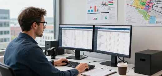 Professioneller LKW Spedition Dortmund Logistikmanager analysiert Transportdaten.